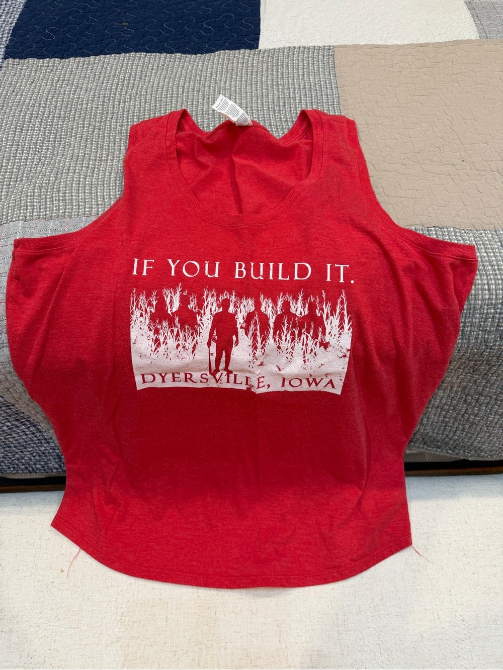 District Red Tank Top with White "If You Build It" Graphic
